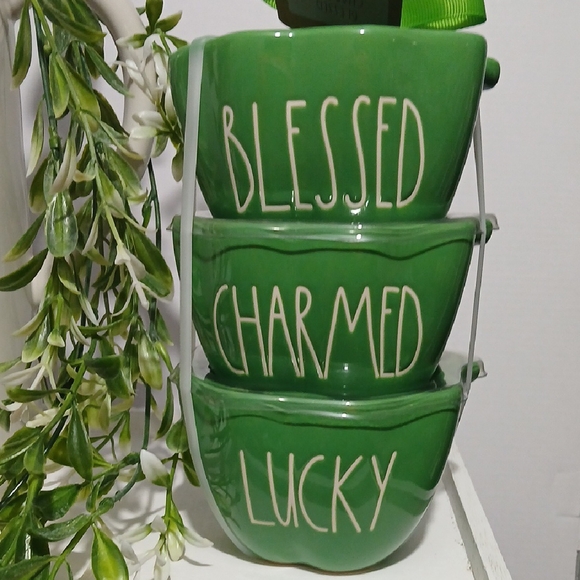 Rae Dunn Green Shamrock Bowls Set NWT - Picture 6 of 8